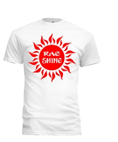 Rae Shine Red Logo Tshirt White
